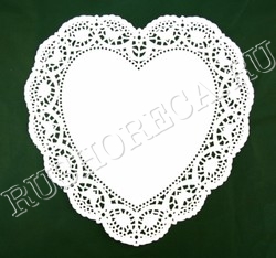 Салфетки ажурные D26см Сердце
